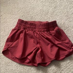 Red lululemon size 6 shorts , worn once